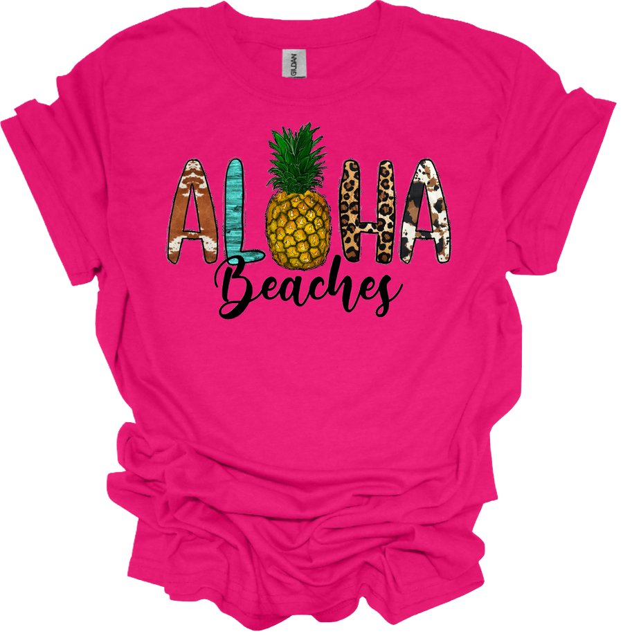 ALOHA BEACHES PINEAPPLE - DTF TRANSFER