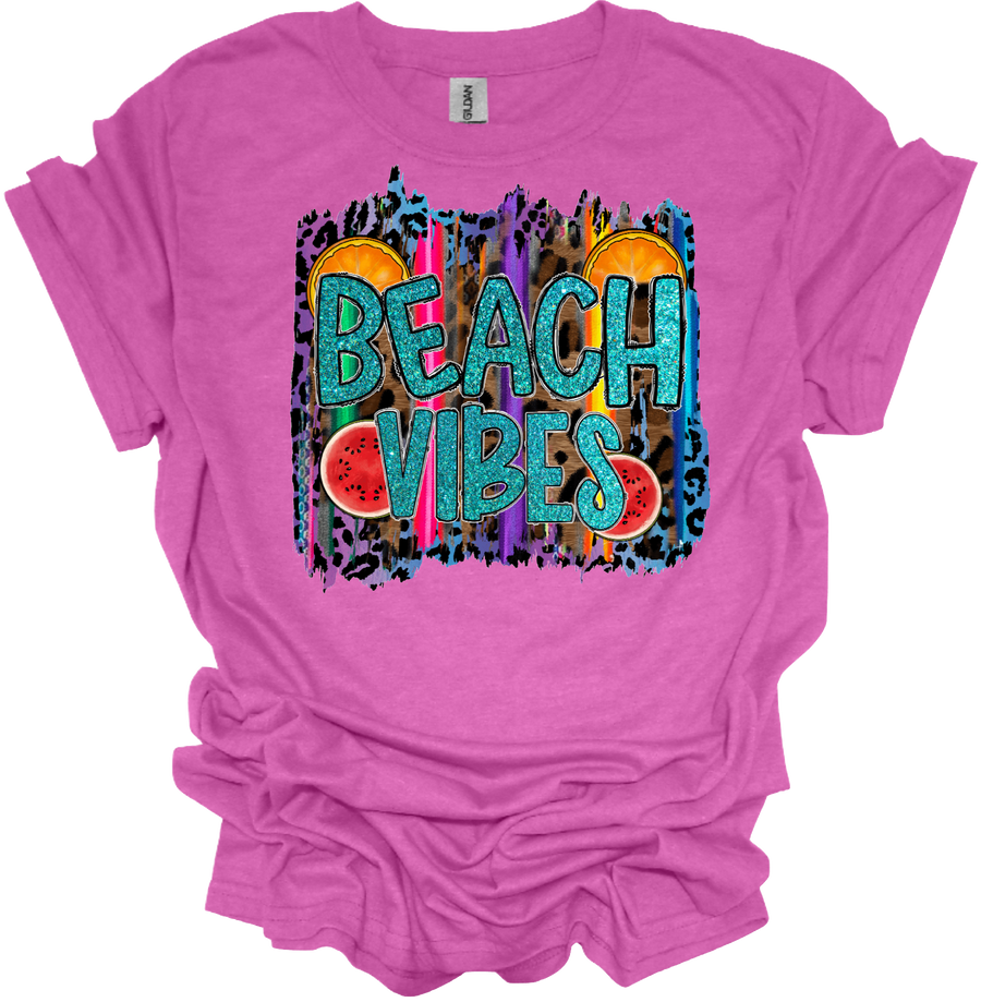 BEACH VIBES FAUX GLITTER - DTF TRANSFER