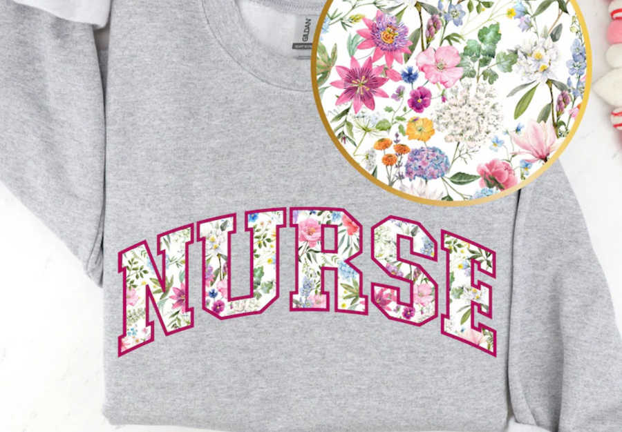 NURSE FAUX EMBROIDERED  - DTF TRANSFER