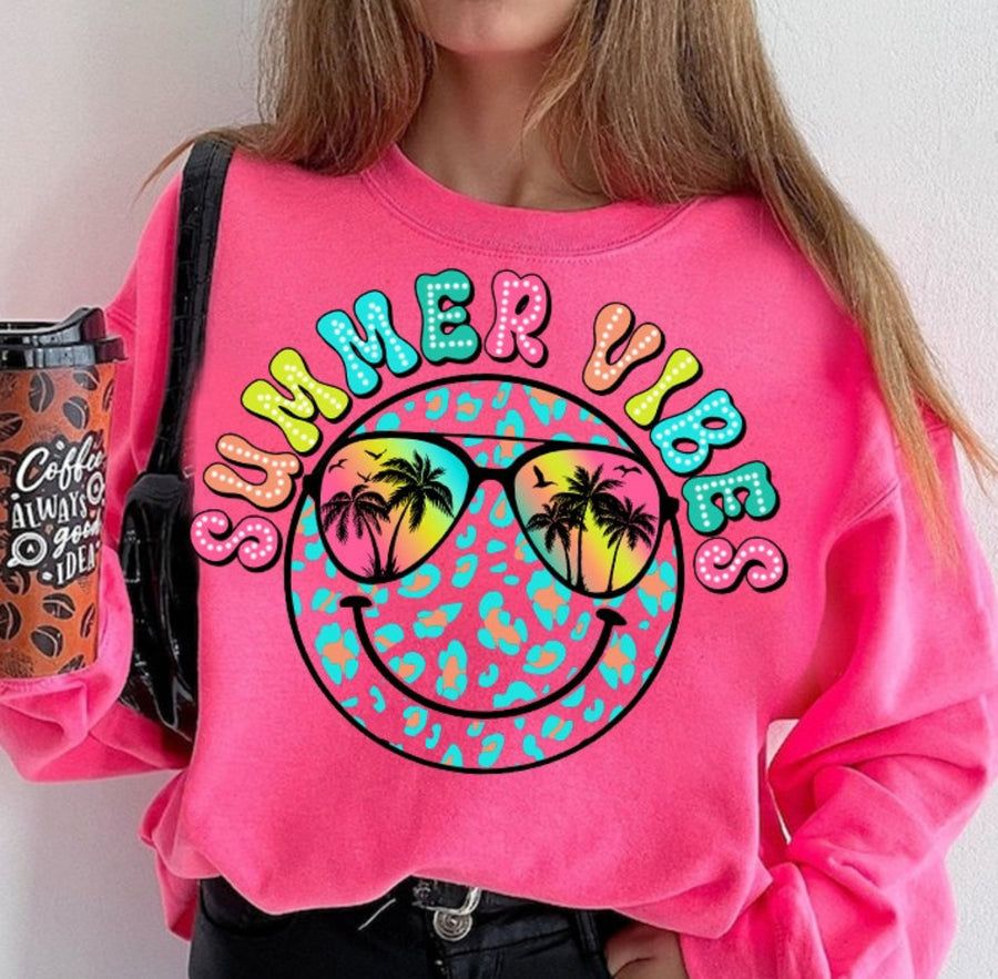 SUMMER VIBES SMILEY - DTF TRANSFER