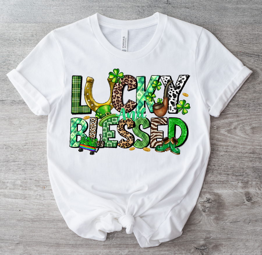 LUCKY AND BLESSED  - DTF TRANSFER