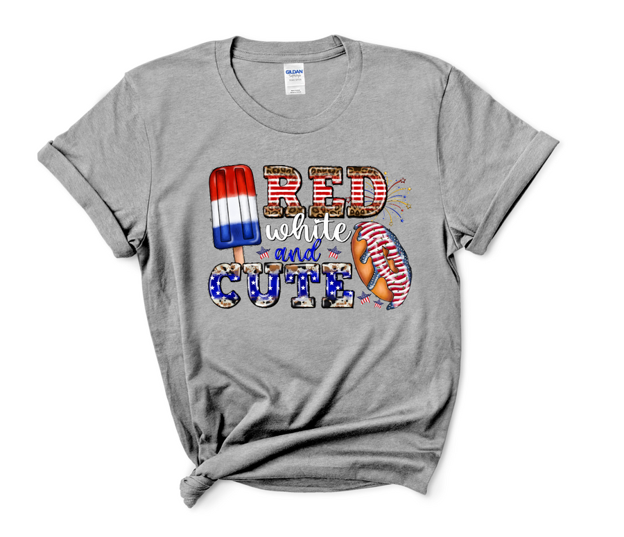 RED WHITE AND CUTE - DTF TRANSFER