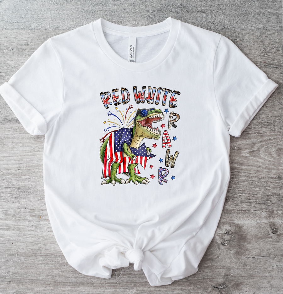 RED WHITE RAWR 2 - DTF TRANSFER