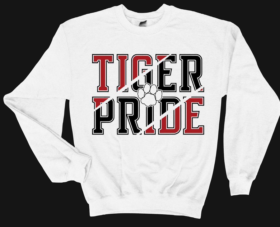 TIGERS PRIDE STACKED RED/BLACK -DTF TRANSFER